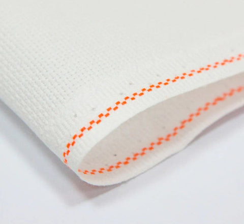 Zweigart Aida 14 Count Cross Stitch Fabric, White 100% Cotton, 50 × 50 cm, Stiff Evenweave Canvas