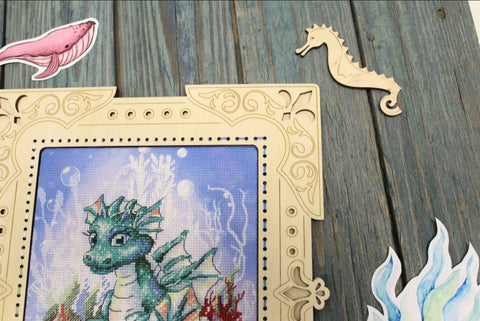 MP Studia Embroidery Frame for Cross Stitch Projects, Decorative Wall Hanging Frame with Backing and Hanging Loop