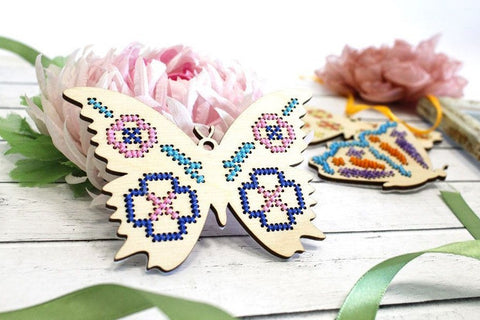 Cross Stitch Embroidery Canvas with Butterfly Design, Printed Pattern, MP Studia, Compact Craft Kit for Home Decor Knitting