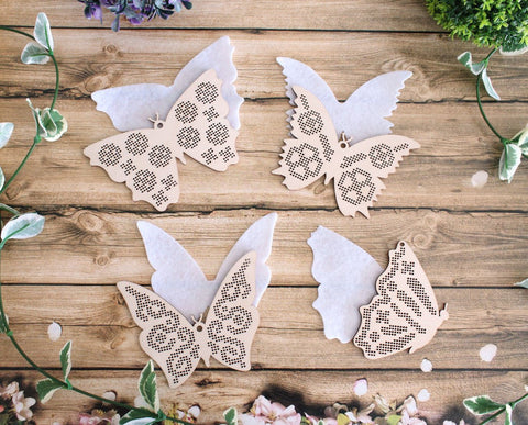 Cross Stitch Embroidery Canvas with Butterfly Design, Printed Pattern, MP Studia, Compact Craft Kit for Home Decor Knitting
