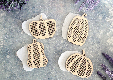 Pumpkin Cross Stitch Embroidery Kit, Perforated Neutral Base, Autumn Motif, MP Studia for Home Decor and Crafts