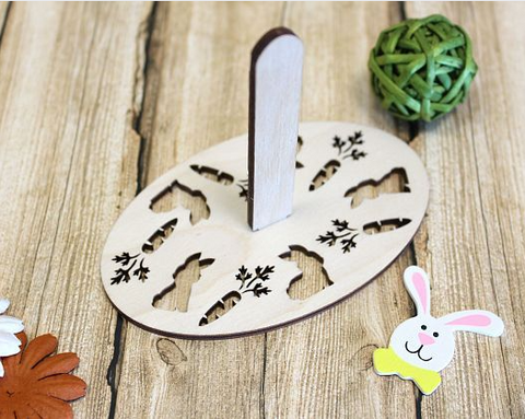 Embroidery Thread Organizer Rabbit Floss Holder, Natural Wood Plywood, Numbered Holes, MP Studia, Compatible with DMC and Anchor Threads