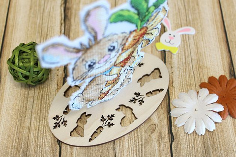 Embroidery Thread Organizer Rabbit Floss Holder, Natural Wood Plywood, Numbered Holes, MP Studia, Compatible with DMC and Anchor Threads
