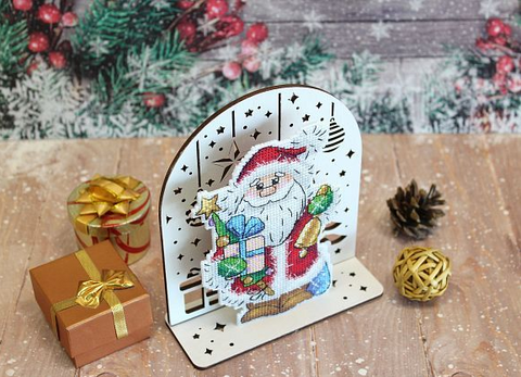 Cross Stitch Kit for Christmas and New Year Decor, MP Studia, Aida Fabric, Cotton Threads, Needle and Pattern Included