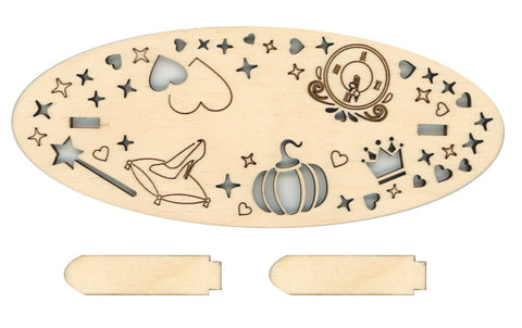 Wooden Embroidery Display Stand, Carriage-Shaped Holder for Cross Stitch, Cards and Photos, MP Studia