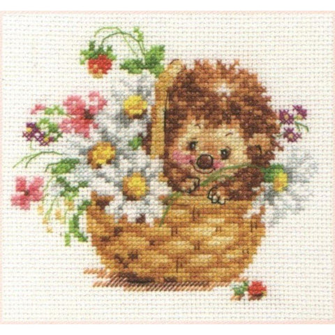 Alisa Siuvinėjimo rinkinys "Ežiukas tarp gėlyčių" 0-113 (13x11 cm)