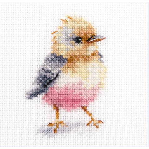 Cross Stitch Embroidery Kit with Baby Bird Motif, Alisa Nature Design, Pattern, Canvas, Threads, Needle and Instructions for Beginners and Advanced Stitchers