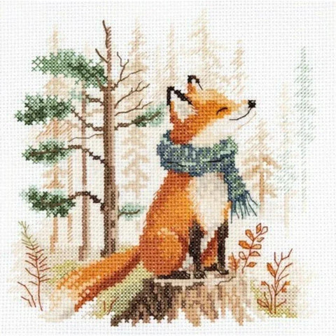 Fox Cross Stitch Embroidery Kit, Counted Cross Stitch, Woodland Fairy Tale, Alisa, Fabric, Threads, Needle, Pattern & Instructions