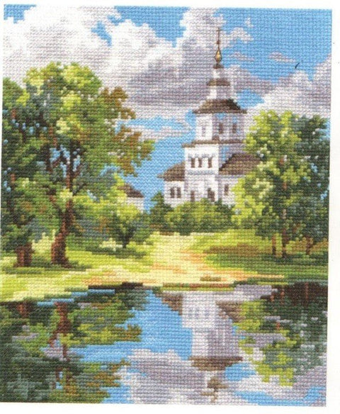 Alisa Siuvinėjimo rinkinys "Bažnyčios atspindys" 3 - 11 (18x21 cm) - Hobby.lt 🇬🇧