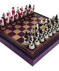 AMERICAN INDEPENDENCE WAR: Chess Set with Leatherette Chessboard + Box - Hobby.lt 🇬🇧