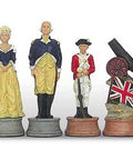 AMERICAN INDEPENDENCE WAR: Handpainted Chess Set with Leatherette Chessboard - Hobby.lt 🇬🇧