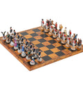 AMERICAN REVOLUTION: Handpainted Chess Set with Map Style Leatherette Chessboard - Hobby.lt 🇬🇧