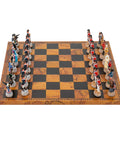 AMERICAN REVOLUTION: Handpainted Chess Set with Map Style Leatherette Chessboard - Hobby.lt 🇬🇧