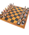 AMERICAN REVOLUTION: Handpainted Chess Set with Map Style Leatherette Chessboard - Hobby.lt 🇬🇧