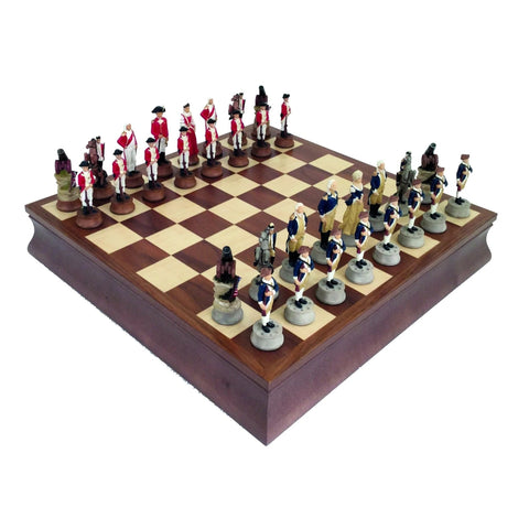 AMERICAN INDEPENDENCE WAR Chess Set Walnut