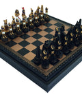 ANCIENT EGYPT: Chess Set with Beautiful Black Leatherette Chessboard + Box - Hobby.lt 🇬🇧