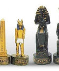 ANCIENT EGYPT: Chess Set with Beautiful Black Leatherette Chessboard + Box - Hobby.lt 🇬🇧