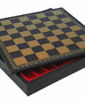 ANCIENT EGYPT: Chess Set with Beautiful Black Leatherette Chessboard + Box - Hobby.lt 🇬🇧