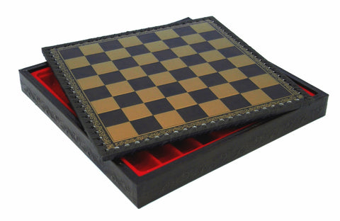 ANCIENT EGYPT: Chess Set with Beautiful Black Leatherette Chessboard + Box