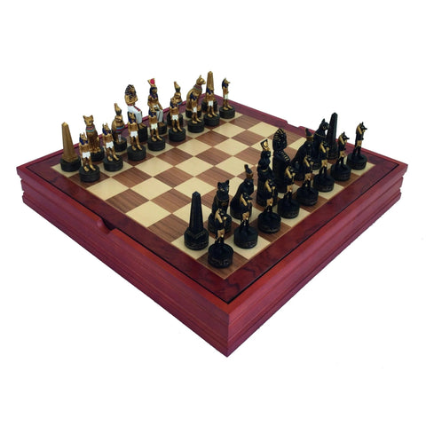 ANCIENT EGYPT Chess Set Wooden + Box