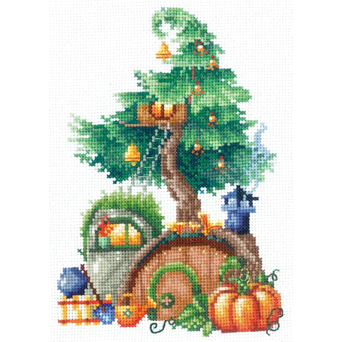 Cross Stitch Kit with White Aida 16 Fabric, 33 PNK Kirov Colors, Needle, Pattern and Instructions, 11.5 × 17 cm, Andriana