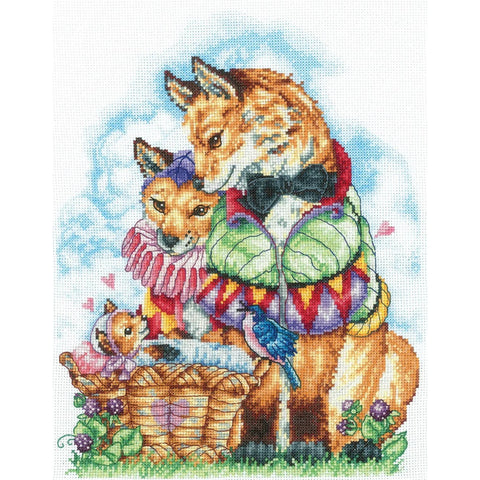 Family Portrait Cross Stitch Kit, Gamma Aida 16 Count, 51 Colors, 20.5 x 27 cm, Andriana Embroidery Set
