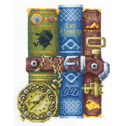 Cross Stitch Kit, Books for Him Design, Aida 16 Fabric, 31 Colors, 13 × 16.5 cm, Chart and Instructions, Andriana