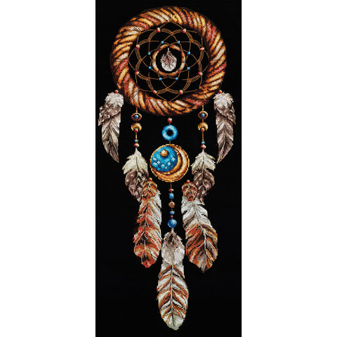 Dream Catcher Cross Stitch Embroidery Kit with Threads, Complete Set, Clear Pattern, Andriana Home Decor