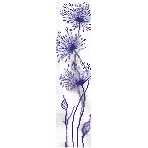Cross Stitch Bookmark Kit with Shallot Botanical Motif, Andriana Embroidery Set with Fabric, Threads, Needle and Pattern