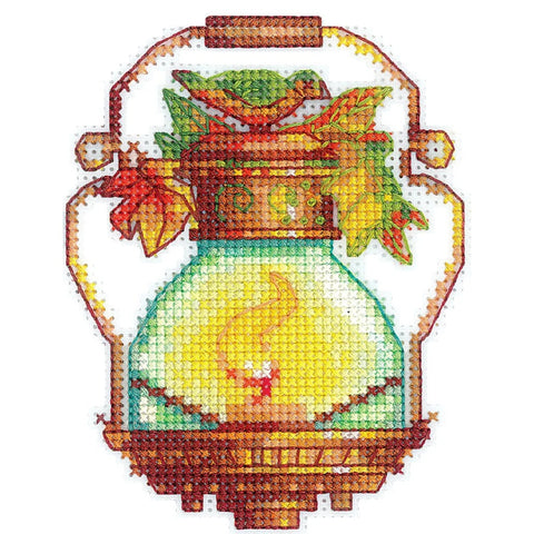 Bird Cross Stitch Kit on Plastic Aida 14 Count, 16-Color Thread, Andriana, 8.5 x 10.5 cm Miniature Decor Project