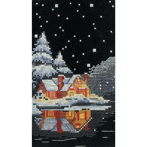 Cross Stitch Embroidery Kit, Reflection Cosiness Theme, Aida Fabric, Cotton Threads, Bilingual Instructions, Andriana