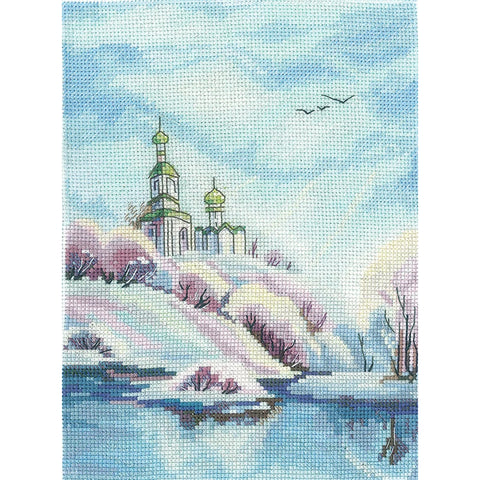 Spring Thaw Cross Stitch Kit, Embroidery Set for Beginners and Advanced, Andriana, Home Decor Craft Project