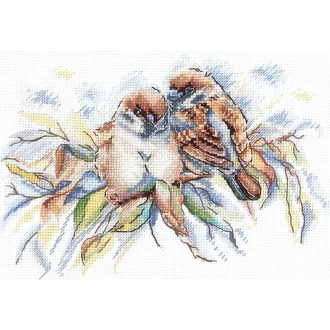Cross Stitch Embroidery Kit with Sparrows, Andriana Full Set, Bird-Themed Design for Beginners and Advanced Stitchers