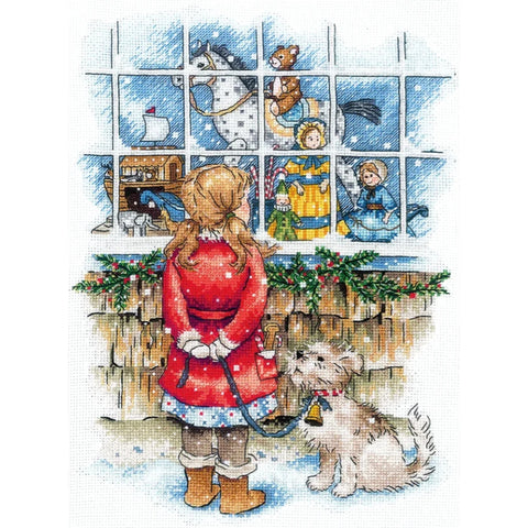 Cross Stitch Embroidery Kit with Romantic Design, Pattern, Fabric, Threads and Needle, Andriana Craft Set for Home Projects