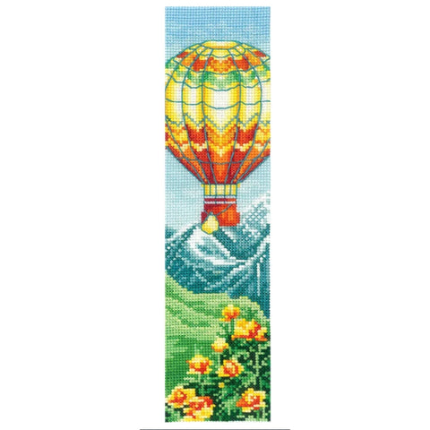 Hot Air Balloon Bookmark Embroidery Kit, Cross Stitch Set with Canvas, Threads, Needle, Chart and Instructions by Andriana