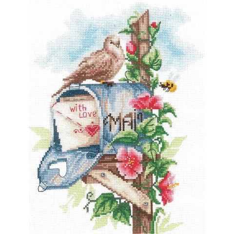 Cross Stitch Kit Letter for You, Gamma Aida 16 ct White Fabric, 45 Colors, 33×30 cm, Andriana DIY Embroidery Kit