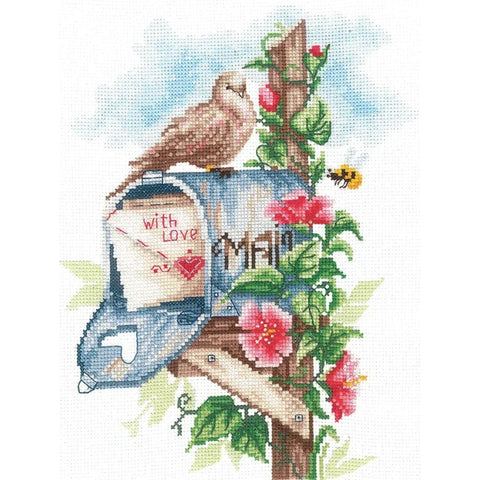 Cross Stitch Kit Letter for You, Gamma Aida 16 ct White Fabric, 45 Colors, 33×30 cm, Andriana DIY Embroidery Kit