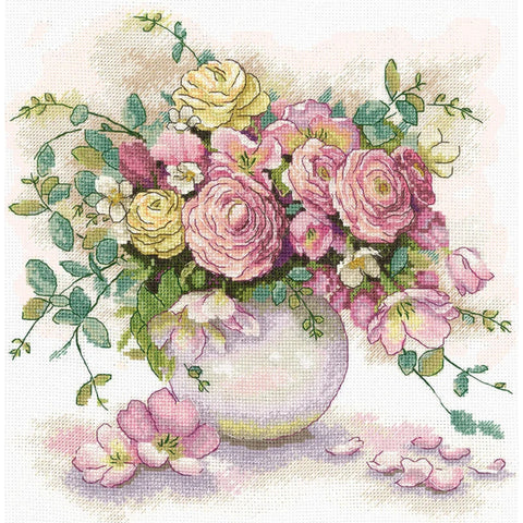 Cross Stitch Kit Summer Symphony – Summer Floral Nature Design, Beginner-Friendly Craft, Andriana