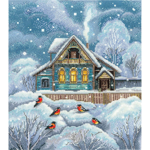 Cross Stitch Embroidery Kit “Where It’s Warm” with Cotton Threads, 23 × 25.5 cm, Andriana DIY Craft Set