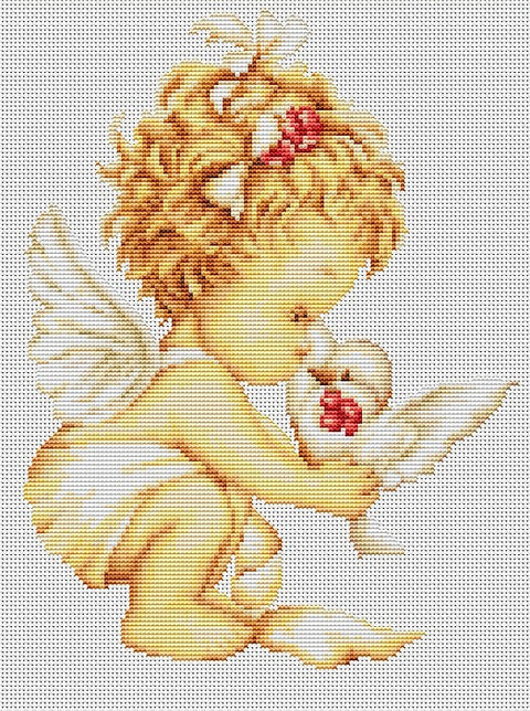 Angel with Pigeons SG369 - Cross Stitch Kit by Luca-s