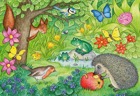 Animals in Our Garden 2 x 12 Puzzles - Hobby.lt 🇬🇧