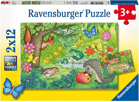 Animals in Our Garden 2 x 12 Puzzles - Hobby.lt 🇬🇧