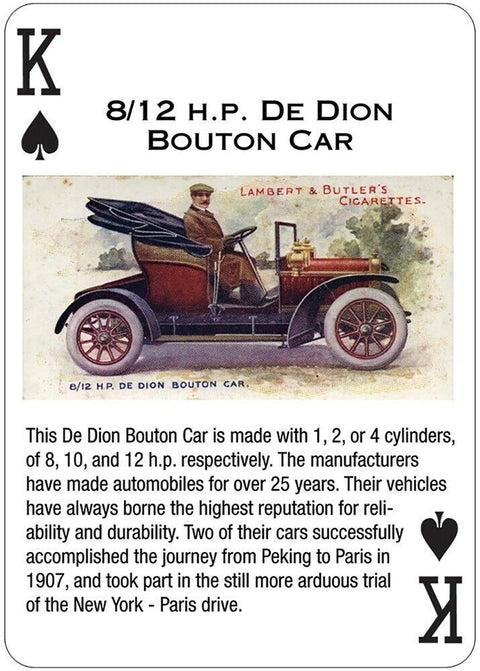 Antique Motor Cars Playing Cards Us Games Systems