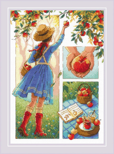 Apple Day. Cross Stitch kit by RIOLIS Ref. no.: 2201 - Hobby.lt 🇬🇧