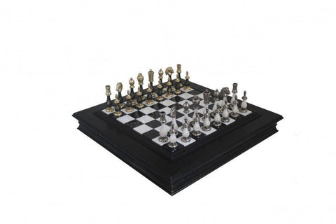 Arabesque Style Chess Pieces with Hand Crafted Marble/Wood Chessboard - Hobby.lt 🇬🇧