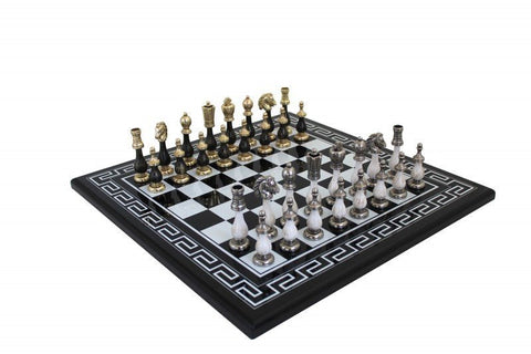 ARABESQUE: Unique Metal & Wood Chess Pieces with Lacquered Wood Chessboard - Hobby.lt 🇬🇧