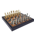 Arabic Style Metal Chess Set with Leatherette ChessBoard