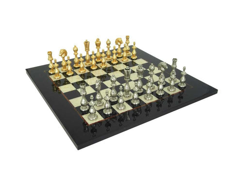 Arabic Style GOLD Plated Chess Set with Briar Erable Chessboard - Hobby.lt 🇬🇧