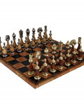 Arabic Style Wood & Metal Chess Set with Unique Chessboard - Hobby.lt 🇬🇧