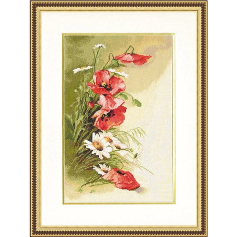 BR013 Poppies field Cross Stitch Kit from Golden Fleece